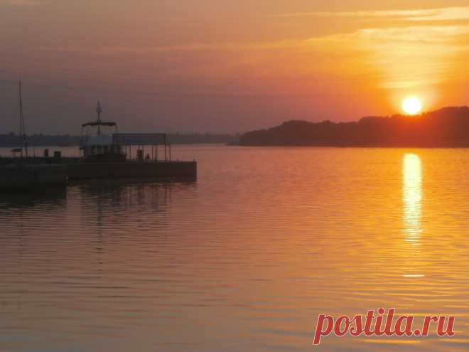 Осень!Закат на Днепре! 20.09.2015г