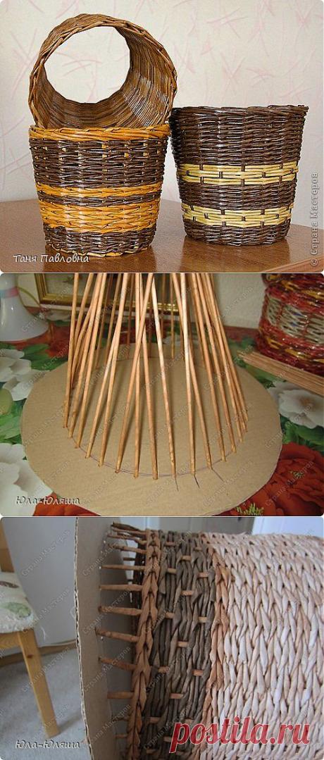 ПЛЕТЕНИЕ ИЗ ГАЗЕТ. КАШПО БЕЗ ДНА С ДЕКУПАЖЕМ.