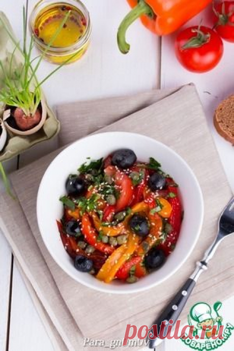 Салат из запеченных перцев - кулинарный рецепт