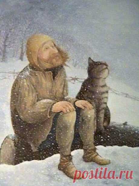А добрые люди накормят бездомную кошку…
Их души сияют, как люстры в вечерних окошках…
А злые зачем-то пинают дворнягу ногами,
Не зная, что могут остаться на улице сами…

А добрые люди помогут чужим, незнакомым…
Под небом пушистым они, как под крышею дома…
Им нравится снег и цветение ранних фиалок…
И мир меркантильный в сравнении с ними так жалок…

А люди хорошие дарят улыбку прохожим
И искренне верят, что зло быть сильнее не может.
И воздухом зимним, как чудом земным, насл...