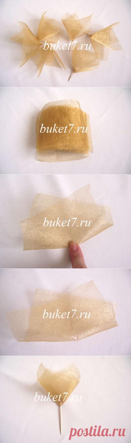 Как сделать фунтики из органзы - Buket7.ru