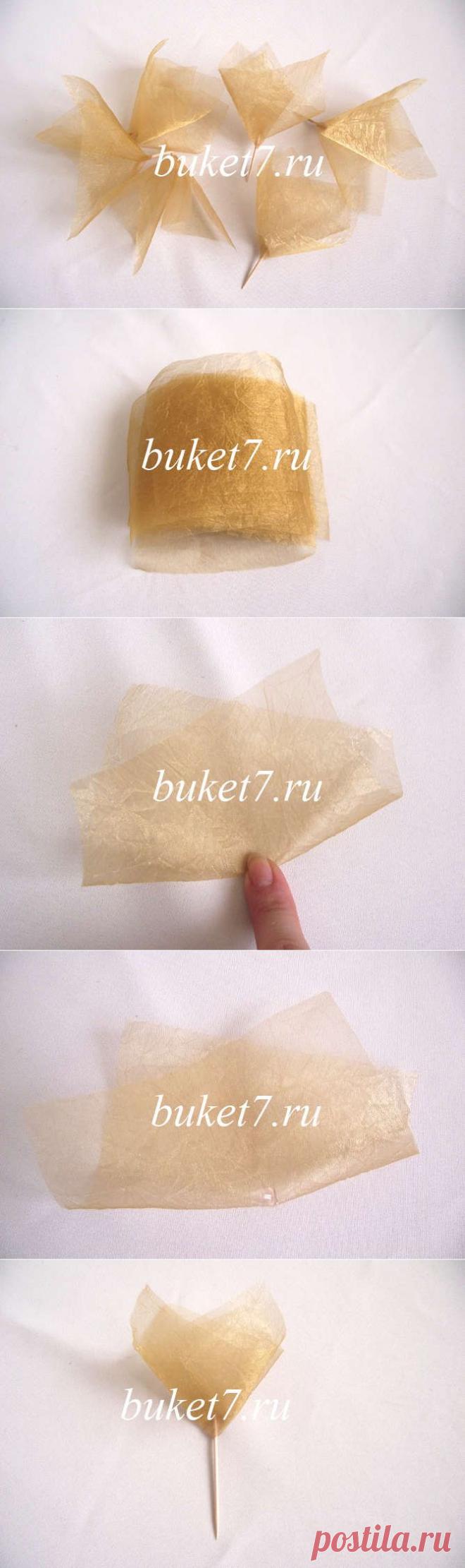 Как сделать фунтики из органзы - Buket7.ru