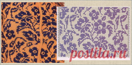 30 схем жаккардовых паттернов для вязания спицами сплошного жаккардового полотна | МНЕ ИНТЕРЕСНО | Яндекс Дзен
