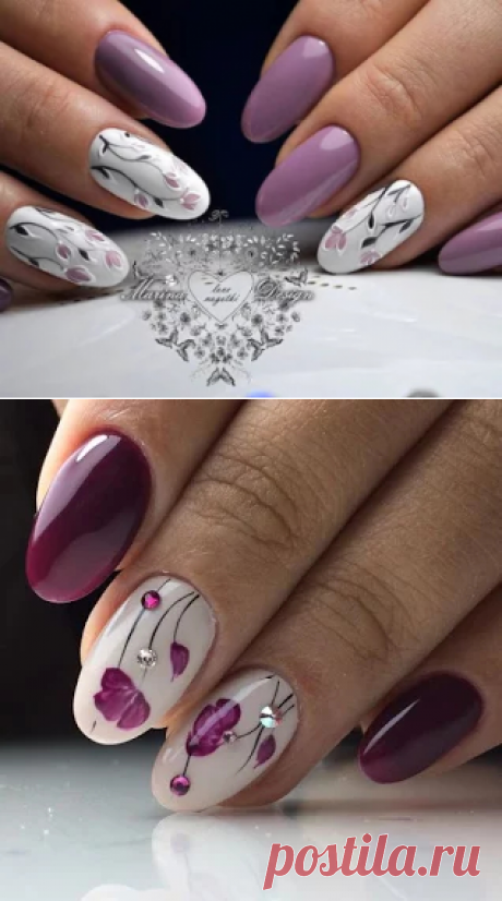 Весенние идеи маникюра для ногтей овальной формы! 💅🌸☂ #jamadvice #джемсове...