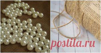 Из бечевки и горсти бусин может получится невероятная красота ...