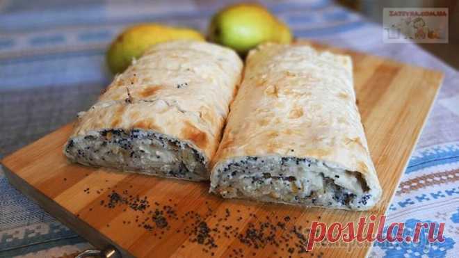 Рулет из лаваша с творогом, грушами и маком Предлагаю приготовить вкуснейший осенний десерт без возни с тестом. Рулет из лаваша с творогом, грушами и маком получается очень вкусным, нравится детям и взрослым!Ингредиенты:лаваш тонкий – 1 шт.;тво...
