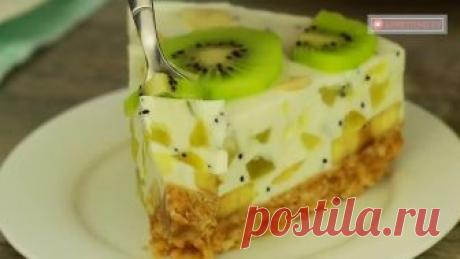 Торт без выпечки, для любителей бананов и киви!