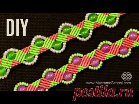 Beaded Zig Zag Wave Bracelet Tutorial by Macrame School
