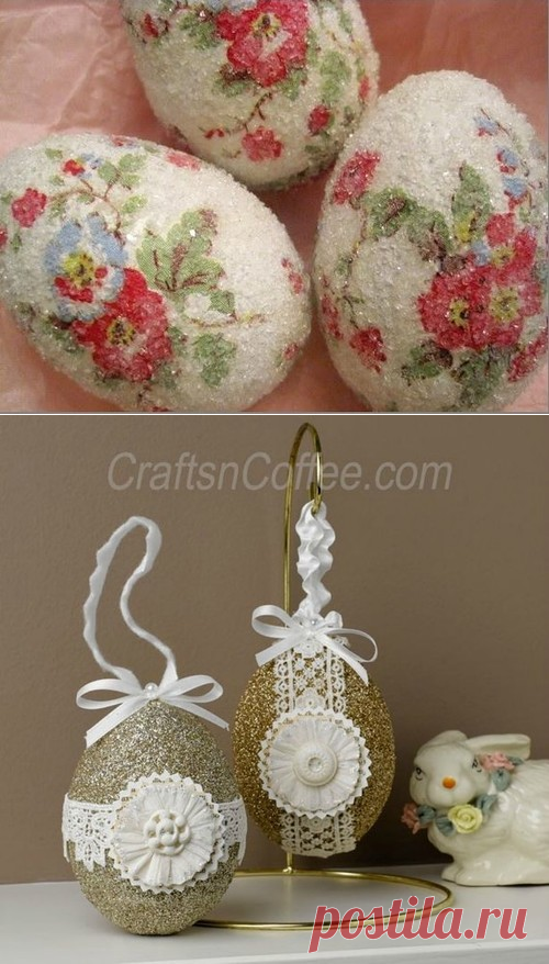 Декоративные пасхальные яйца в глиттерах - Домашний hand-made