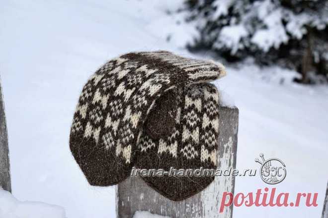 Варежки с жаккардом «Околица» (вязание, схемы и фото) - Irena Handmade Когда хочется чего-нибудь яркого и по-зимнему теплого, стоит обратить внимание на эти удивительные варежки из натуральной овечьей пряжи…
