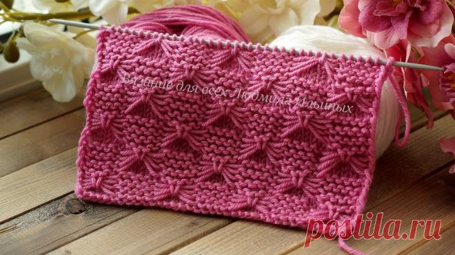 Бабочки сочетании с платочной вязкой. Узор спицами. | Вязание для всех Людмила Ильиных | Яндекс Дзен