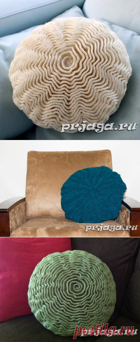 Вязание крючком подушки с рюшами