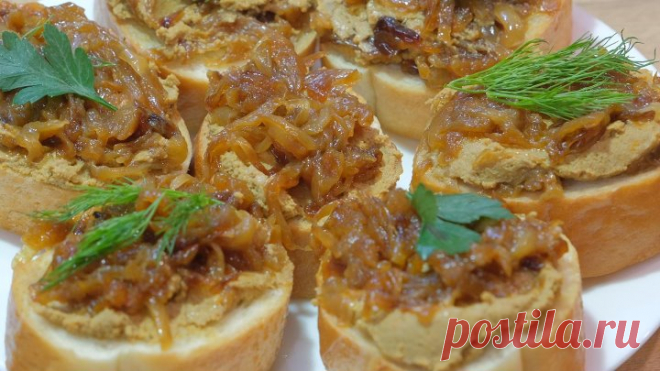 Нежный печеночный паштет с карамелизированным луком