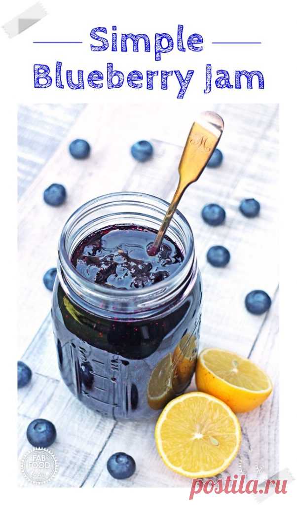 Simple Blueberry Jam - no pectin, just 3 ingredients! Fab Food 4 All
