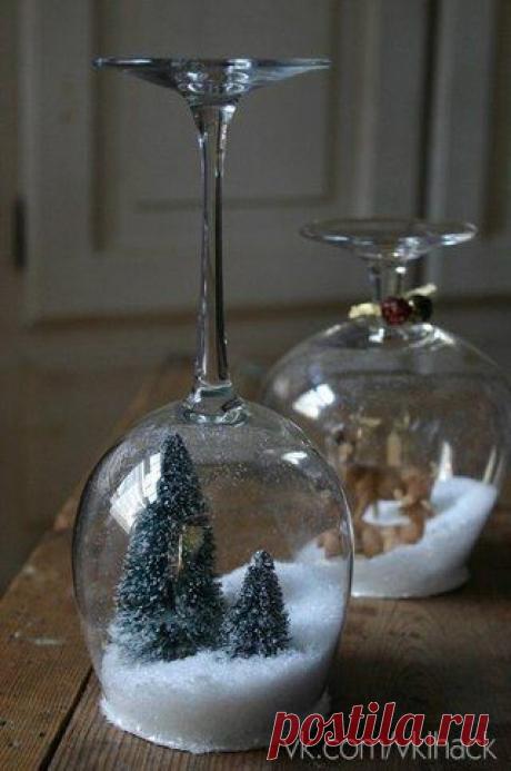 Сказочные новогодние подсвечники из бокалов:)Для изготовления жке бокала / Царский пир