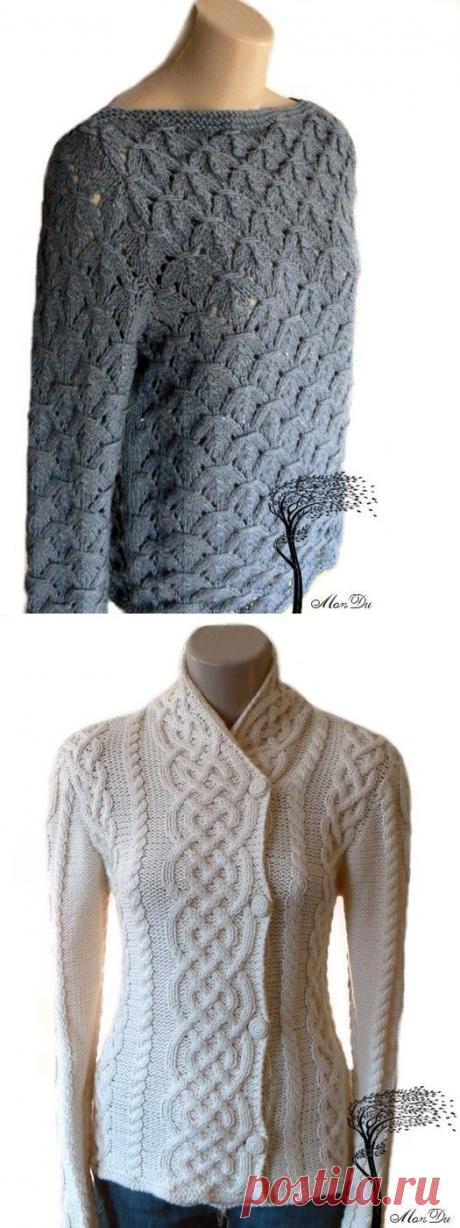 Два теплых свитера спицами. Идеи для вязания..