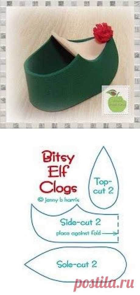 Baú da Vovó⊱✿◕‿◕✿⊰guardados elf felt shoes pattern christmas