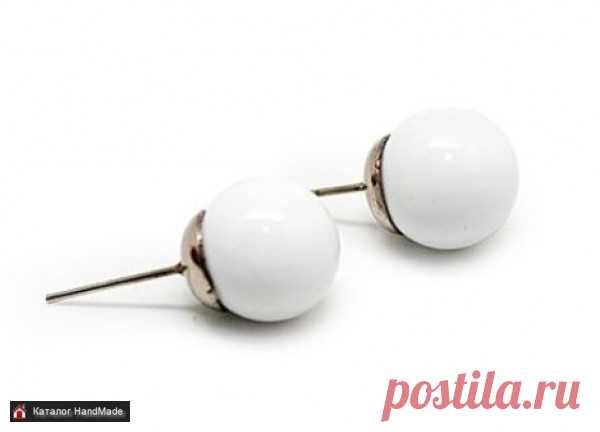 Серьги 'Бусины' (белые) ручной работы купить в Минске и Беларуси, цены на HandMade