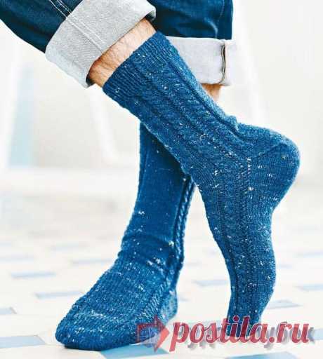 мужские носки на 2 спицах