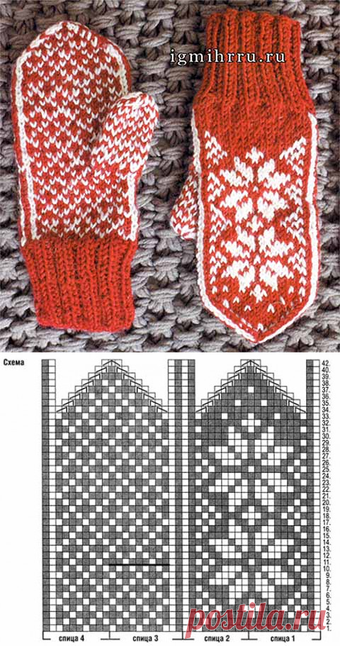 Варежки со снежинками
