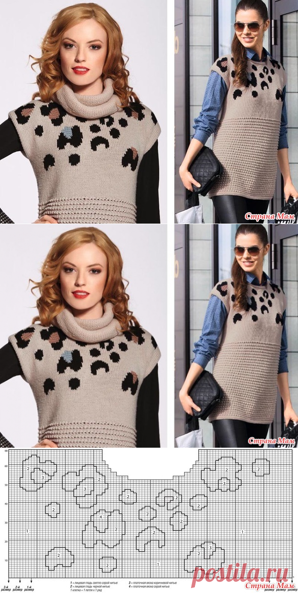 Туника со структурным узором - Вязание - Страна Мам