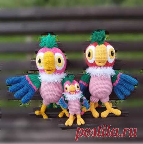 Бесплатный мастер-класс по вязанию Попугай Кеша крючком. Автор описания - Kolipso. 🧶Схемы вязания игрушек IRINELY.ART🧵