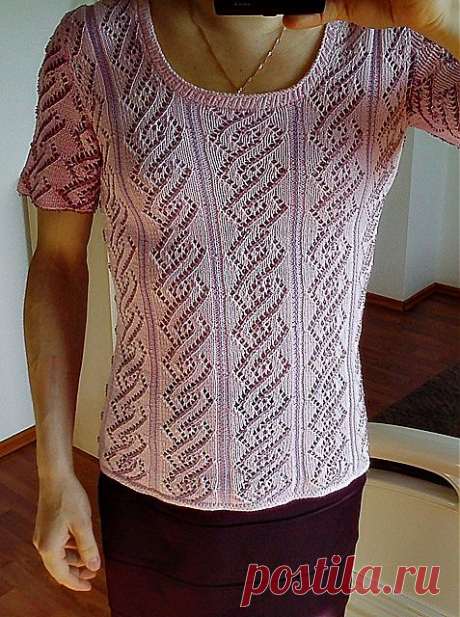Ажурная розовая кофточка расшитая бисером... / Вязание спицами. Работы пользователей / PassionForum - мастер-классы по рукоделию