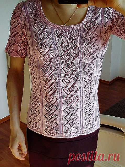 Ажурная розовая кофточка расшитая бисером... / Вязание спицами. Работы пользователей / PassionForum - мастер-классы по рукоделию