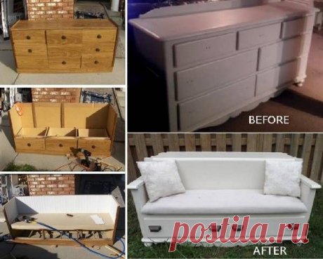 Turn An Old Dresser Into A New Bench - DIY - Find Fun Art Projects to Do at Home and Arts and Crafts Ideas | Find Fun Art Projects to Do at Home and Arts and Crafts Ideas