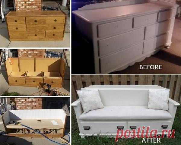 Turn An Old Dresser Into A New Bench - DIY - Find Fun Art Projects to Do at Home and Arts and Crafts Ideas | Find Fun Art Projects to Do at Home and Arts and Crafts Ideas