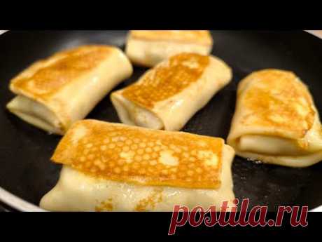 Эти "советские" блинчики самые вкусные. Начинка улёт! Рецепт тонких блинов на молоке с фаршем