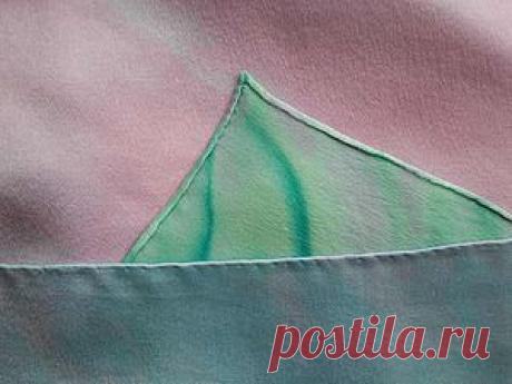 Обработка края шелкового платка..