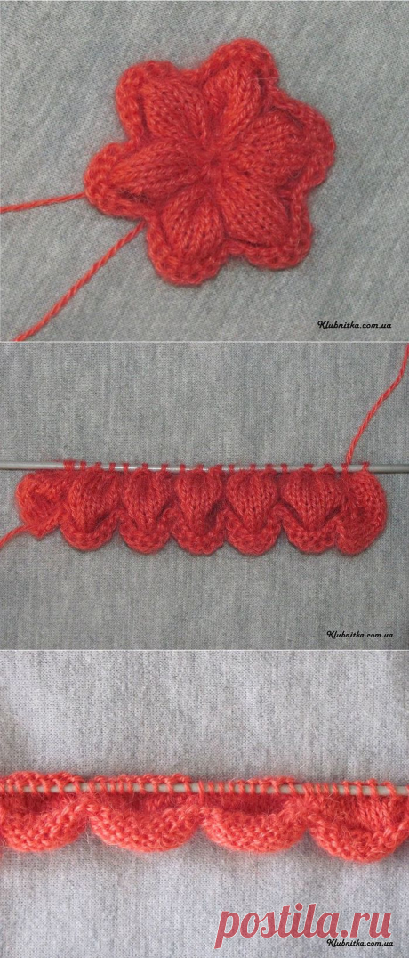 Вязание-спицы &gt;Мастер-класс по вязанию цветов спицами