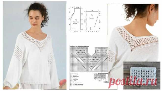ПУЛОВЕР ОВЕРСАЙЗ ОТ ДИЗАЙНЕРОВ ЖУРНАЛА REBECCA (Вязание спицами) — Журнал Вдохновение Рукодельницы