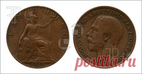 Picture Of Farthing, Great Britain, Georg Fifth, 1919. Stock Picture at FeaturePics.com