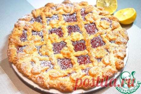 Пирог песочный с клубничным джемом - кулинарный рецепт