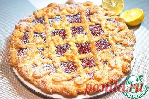 Пирог песочный с клубничным джемом - кулинарный рецепт