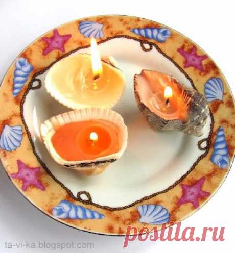 Как сделать свечи в ракушках