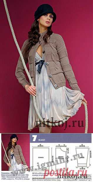 Жакет на пуговицах спицами &raquo; Ниткой - вязаные вещи для вашего дома, вязание крючком, вязание спицами, схемы вязания