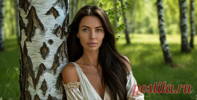 Березка. Красивая девушка