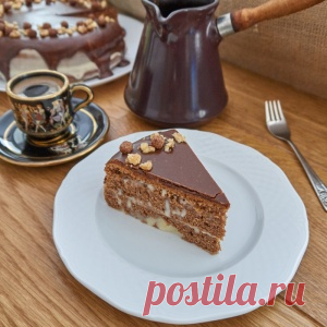 Шоколадный торт с зефирным кремом и шоколадной глазурью - МирТесен