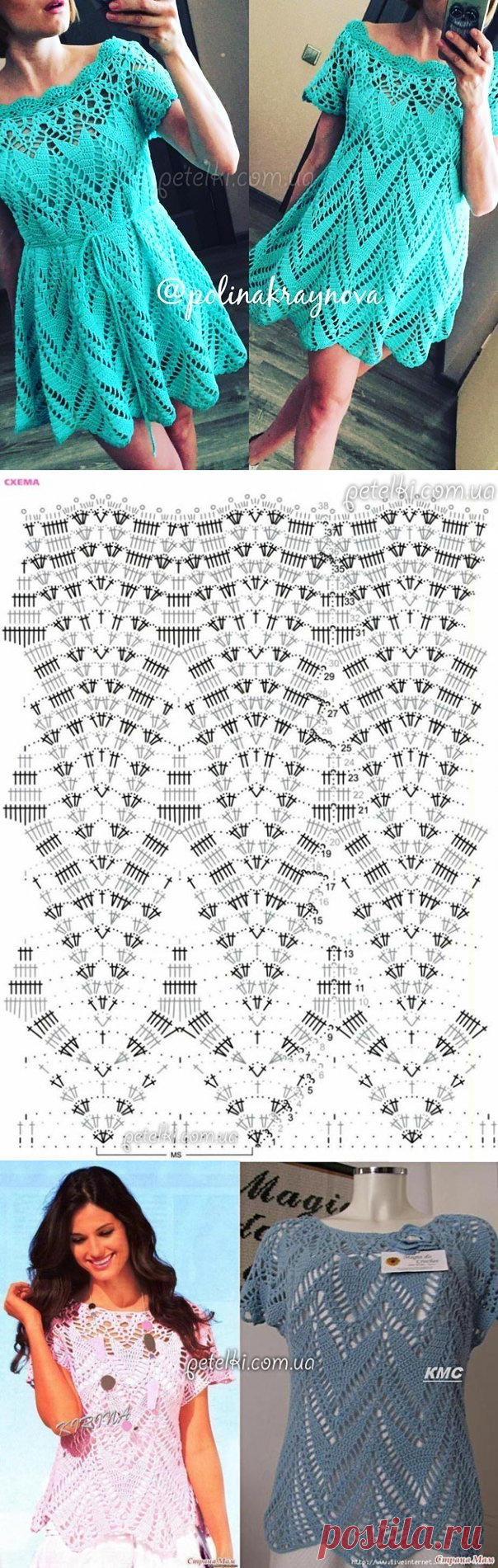 Платье-туника Полины Крайновой. Как вязать
