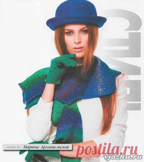 Красивый женский шарф свинг, вязание крючком