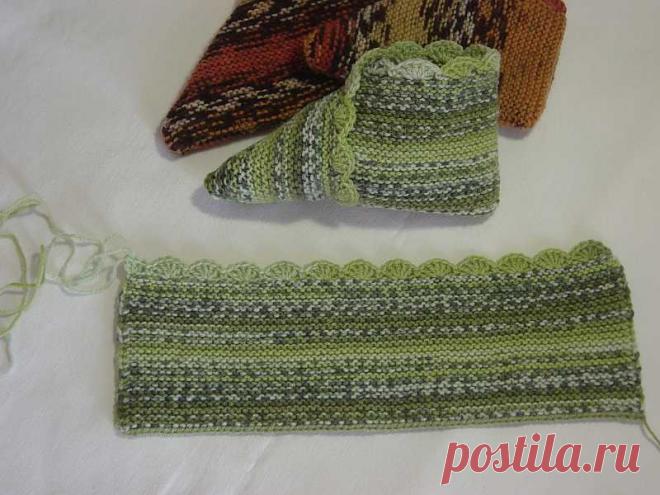 Прямоугольные тапочки спицами • НОСКИ и другая одежка для ножек • Форумы Darievna.ru: вышивка, вязание, готовим вместе и многое другое своими руками