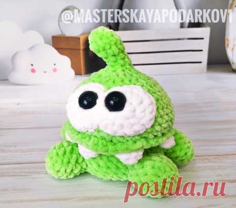 PDF Ам Ням крючком. FREE crochet pattern; Аmigurumi animal patterns. Амигуруми схемы и описания на русском. Вязаные игрушки и поделки своими руками #amimore - плюшевый Ам Нямчик из игры Cut the Rope, Ам Ням из плюшевой пряжи.