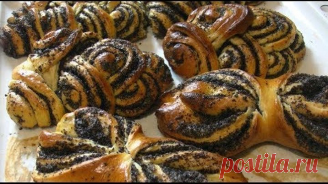Солнечные булочки с маком, дрожжевое тесто.