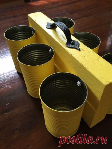 #DIY Tin Can Utensil Holder
