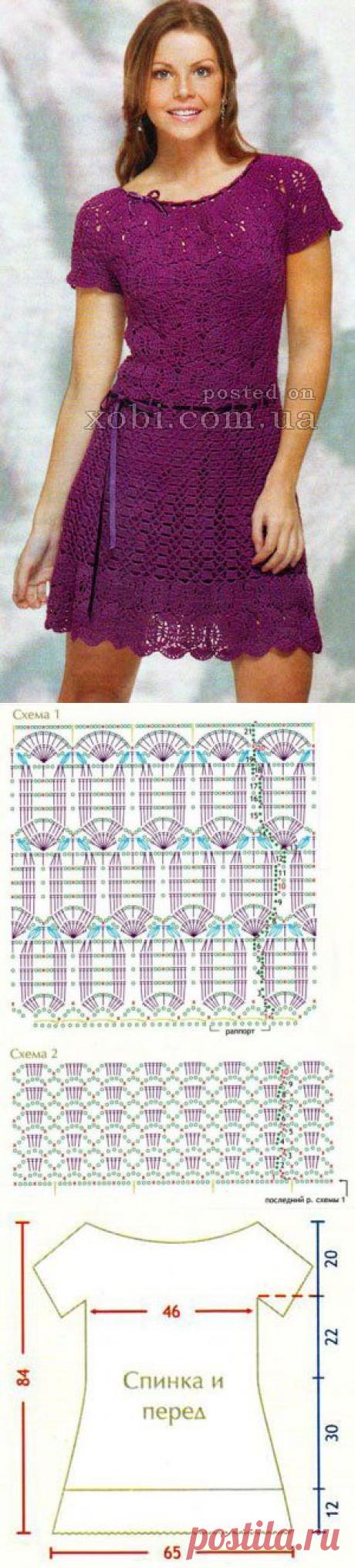 кружевное платье вязаное крючком