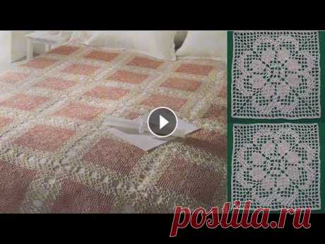 БОЛЬШОЙ КВАДРАТНЫЙ МОТИВ ДЛЯ ПОКРЫВАЛА/ СКАТЕРТИ КРЮЧКОМ. ЧАСТЬ 2 Вторая часть мк по вязанию большого квадрата для покрывала/ скатерти крючком в филейной технике (ряды 8-14). Первая часть (ряды 1-7) здесь: Третья час...