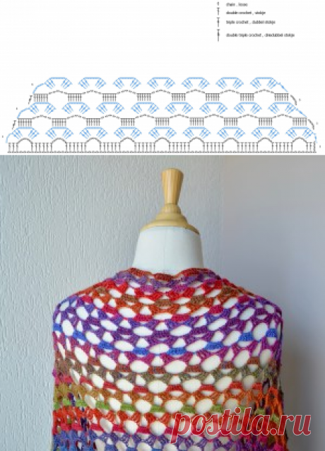 FREE crochet pattern Fairy Winterflowers Shawl - Vicarno